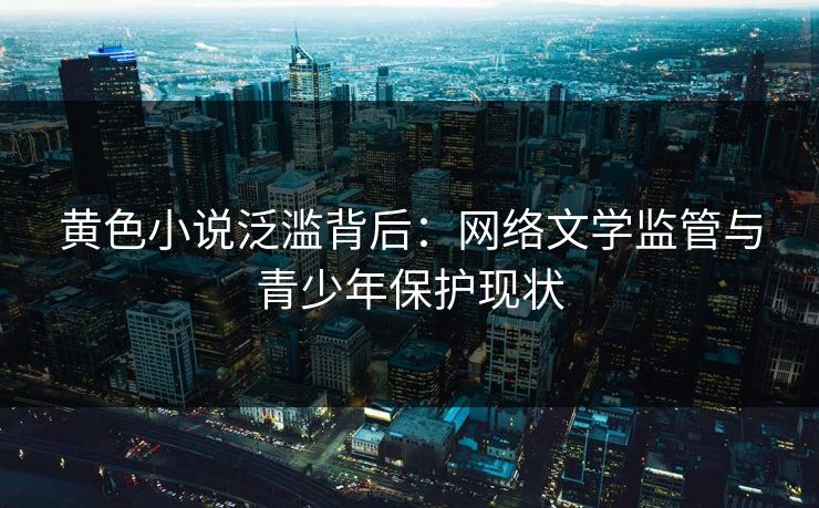 黄色小说泛滥背后：网络文学监管与青少年保护现状